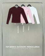 TOP BASICO ALGODON MANGA LARGA