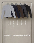 TOP BASICO ALGODON MANGA LARGA