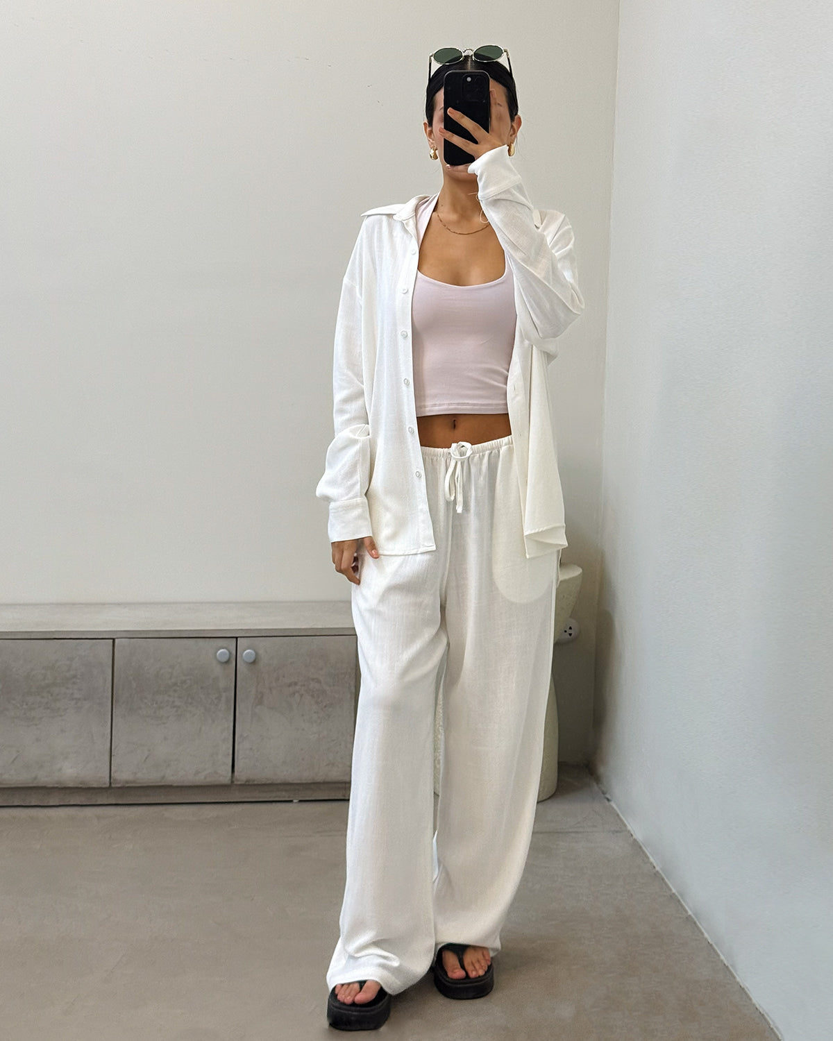 CAMISA OVERSIZE LINO - KHAKI