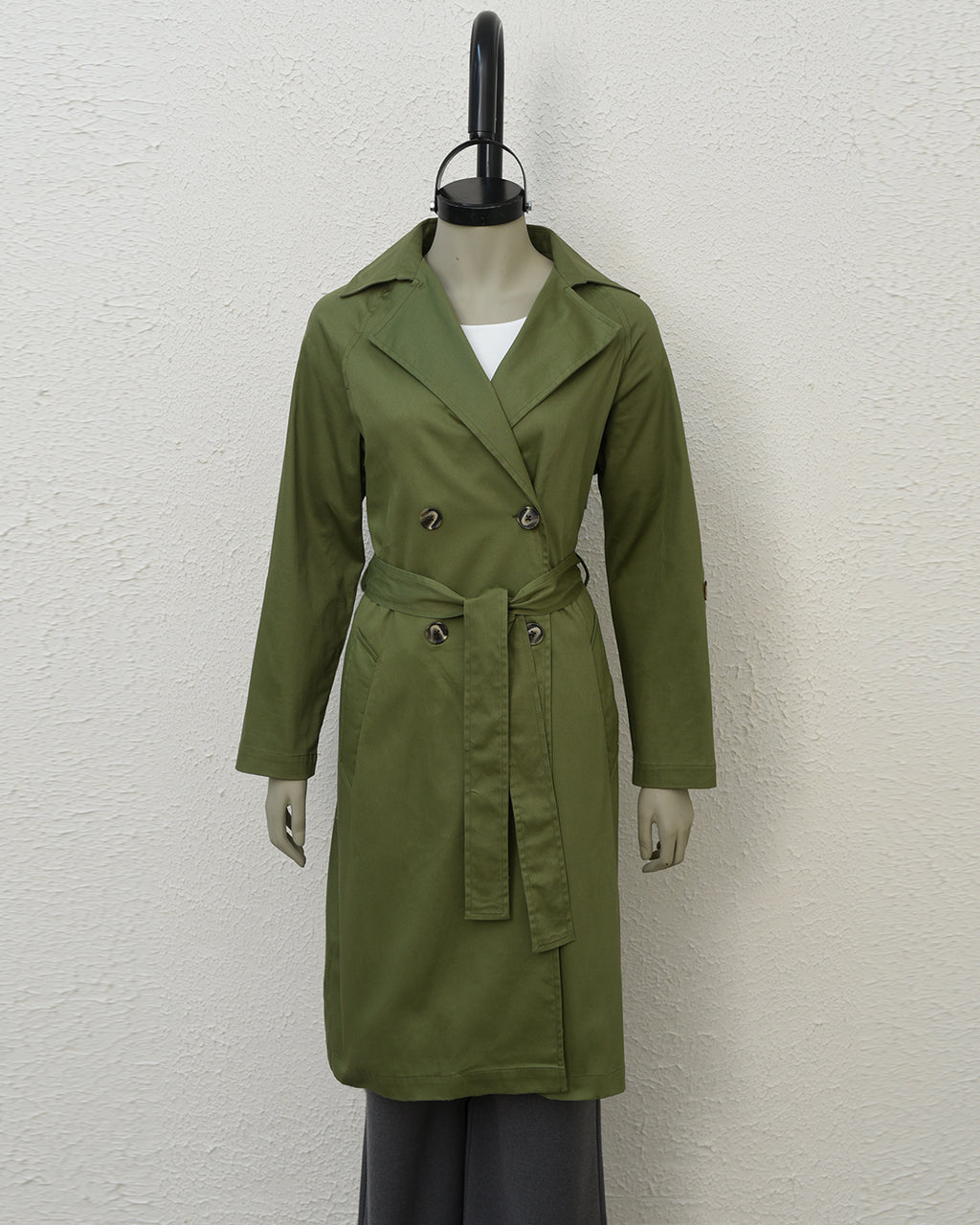 GABARDINA CLASICA - VERDE MILITAR