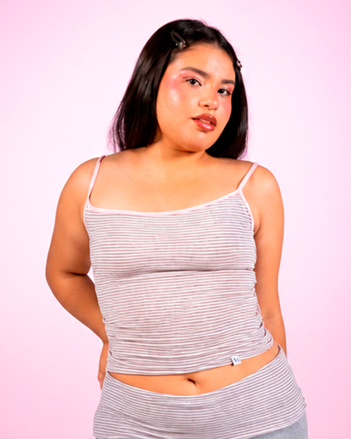 TOP PAMELA RAYAS - ROSADO C/ MELANGE