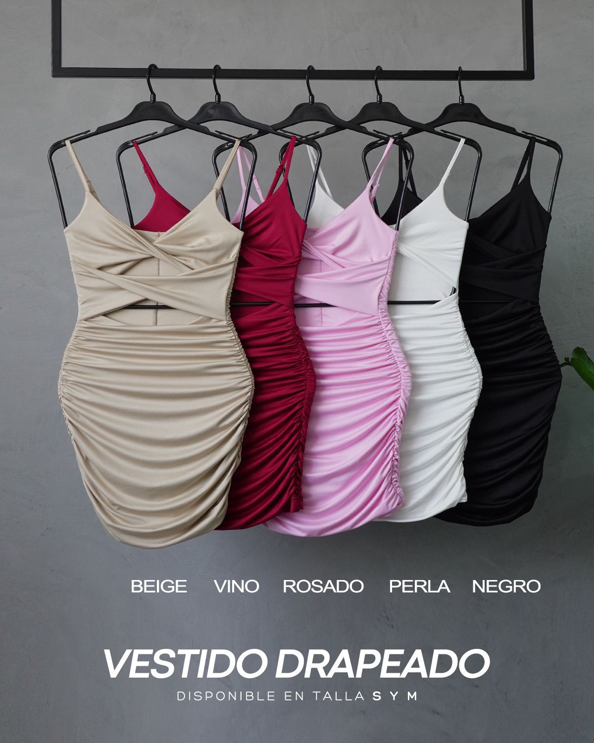 VESTIDO DRAPEADO - NEGRO