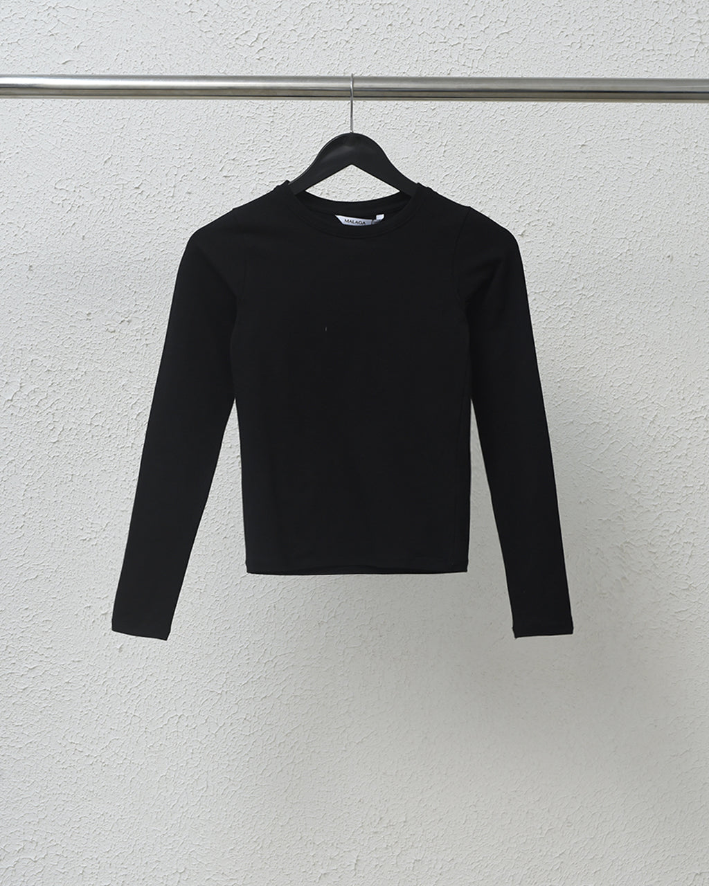 TOP BASICO ALGODON MANGA LARGA - NEGRO