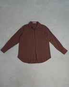 CAMISA OVERSIZE LINO - MARRON