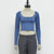 CROP TOP MANGA LARGA - AZUL COBALTO