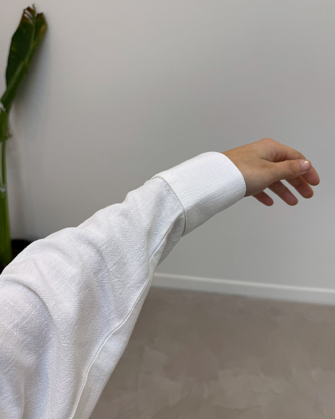 CAMISA OVERSIZE LINO - PERLA