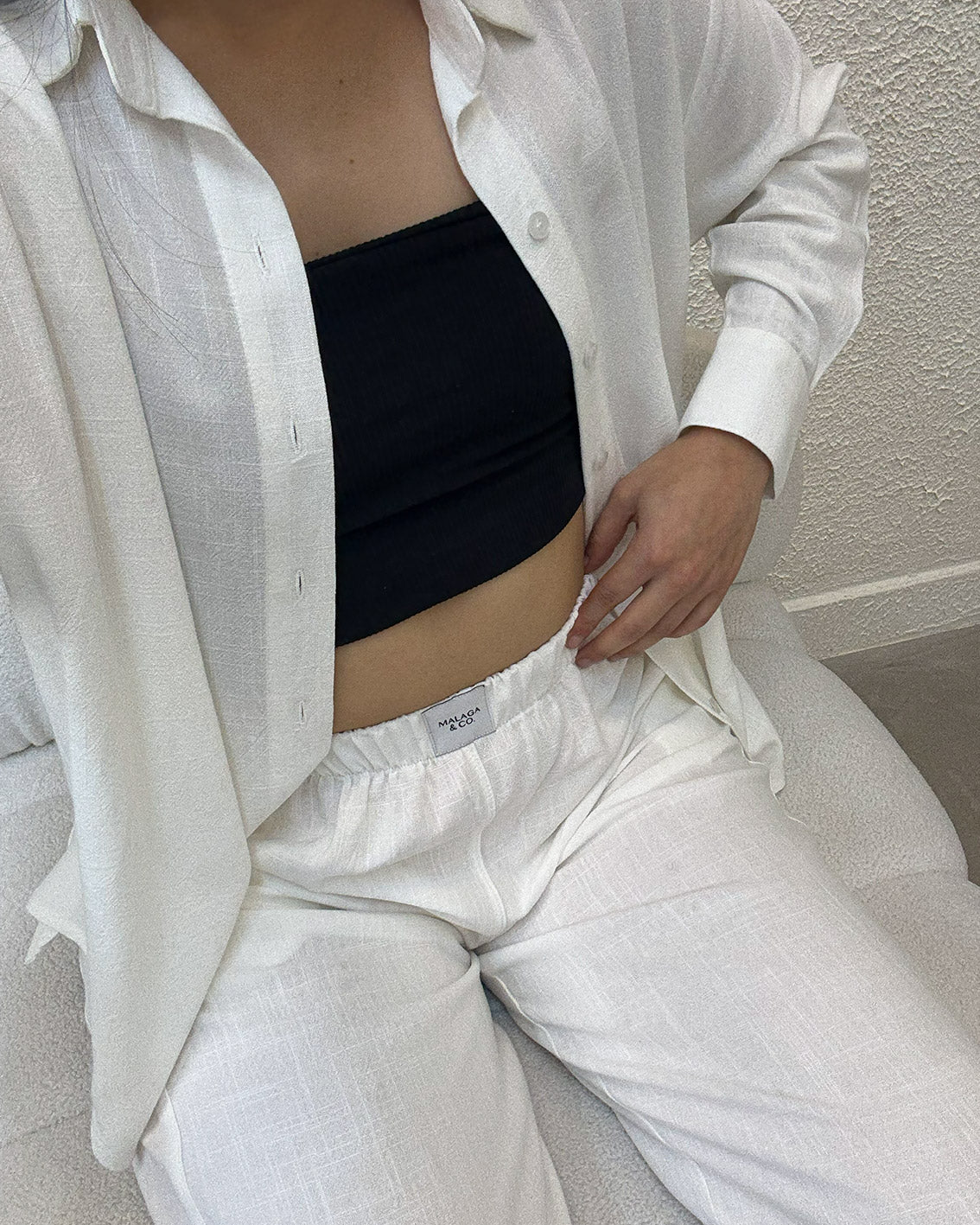 CAMISA OVERSIZE LINO - PERLA