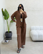 CAMISA OVERSIZE LINO - MARRON