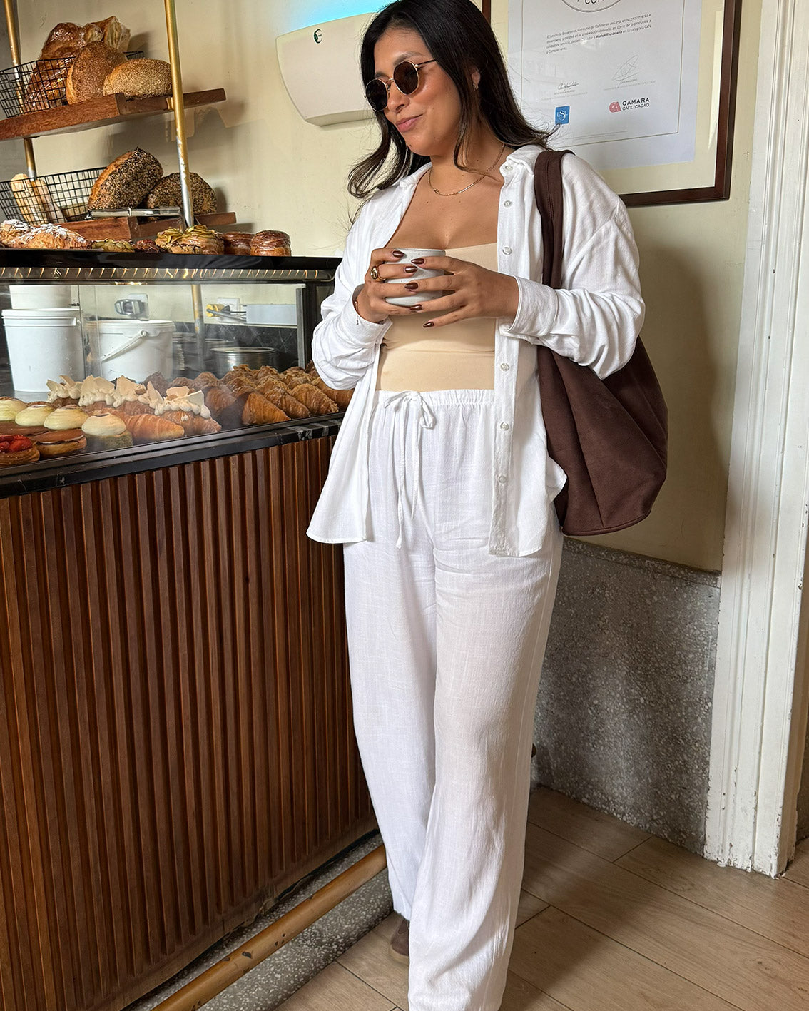 CAMISA OVERSIZE LINO - PERLA