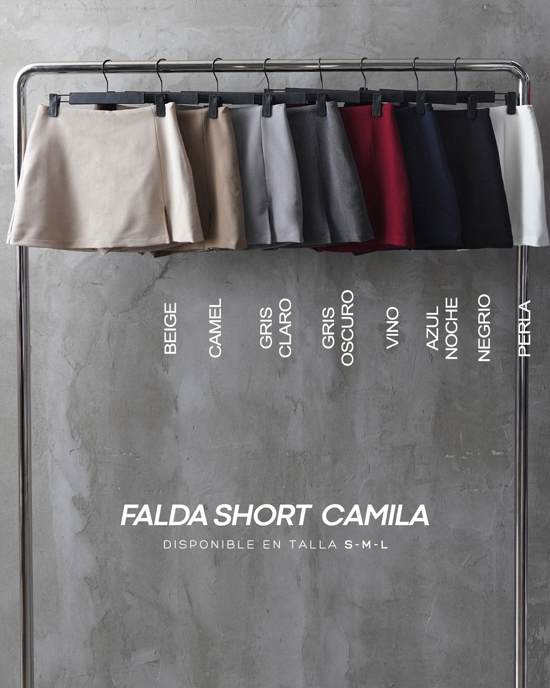 FALDA SHORT CAMILA - GRIS OSCURO