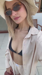 CAMISA OVERSIZE LINO - BEIGE