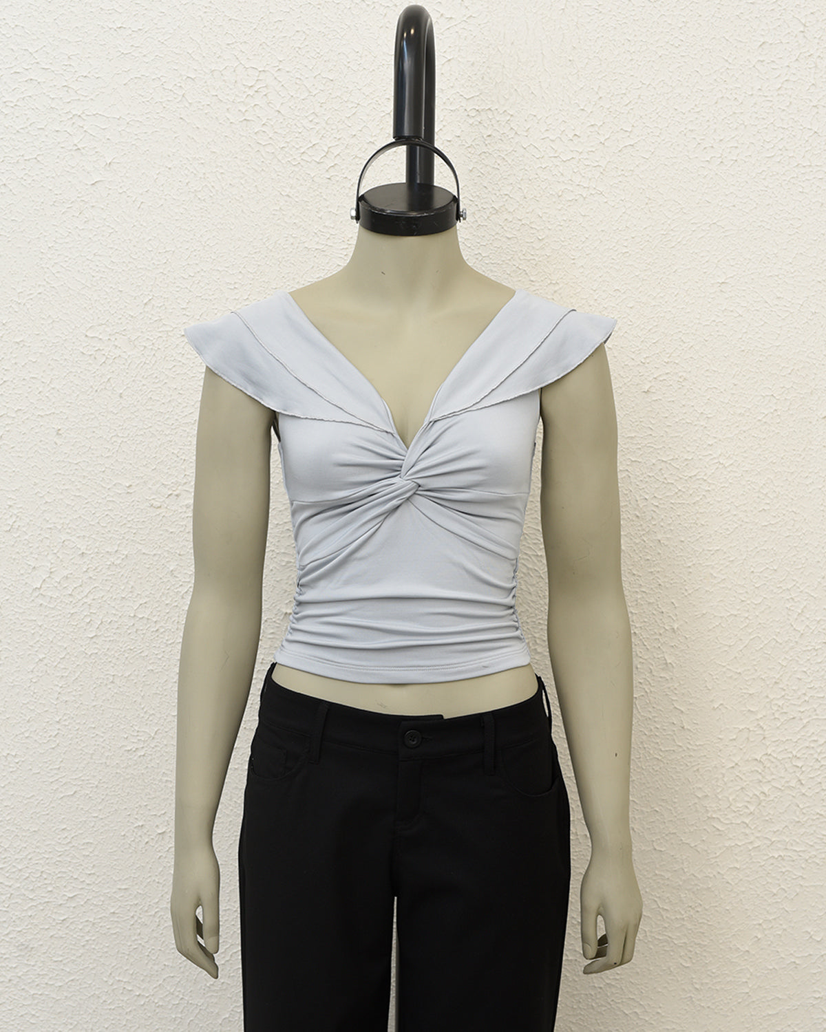 TOP MARIPOSA - GRIS CLARO